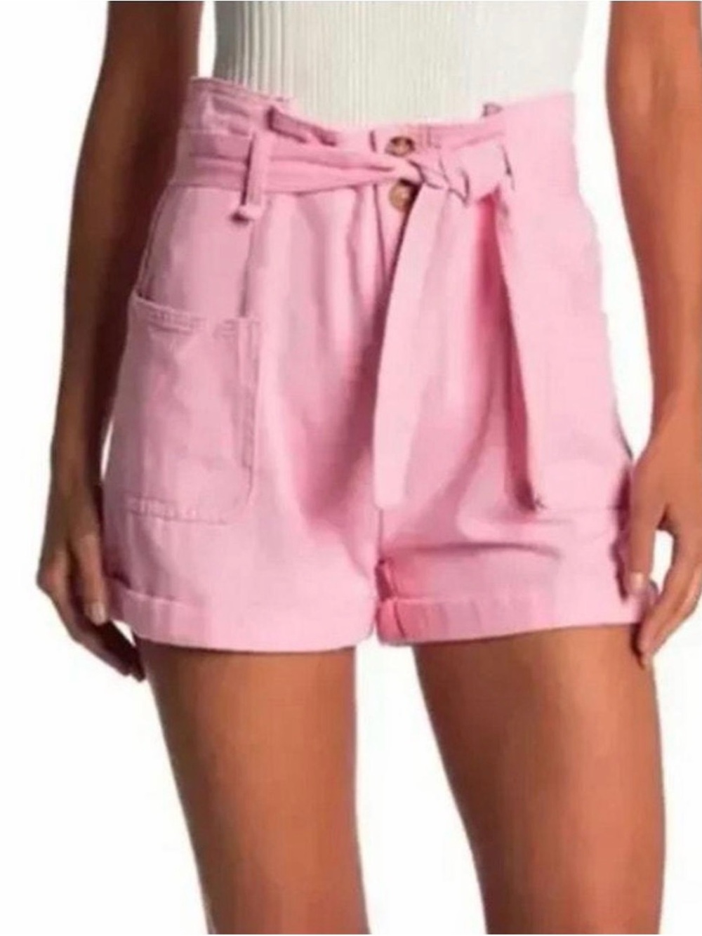 Elodie Pink Shorts with Knot Front